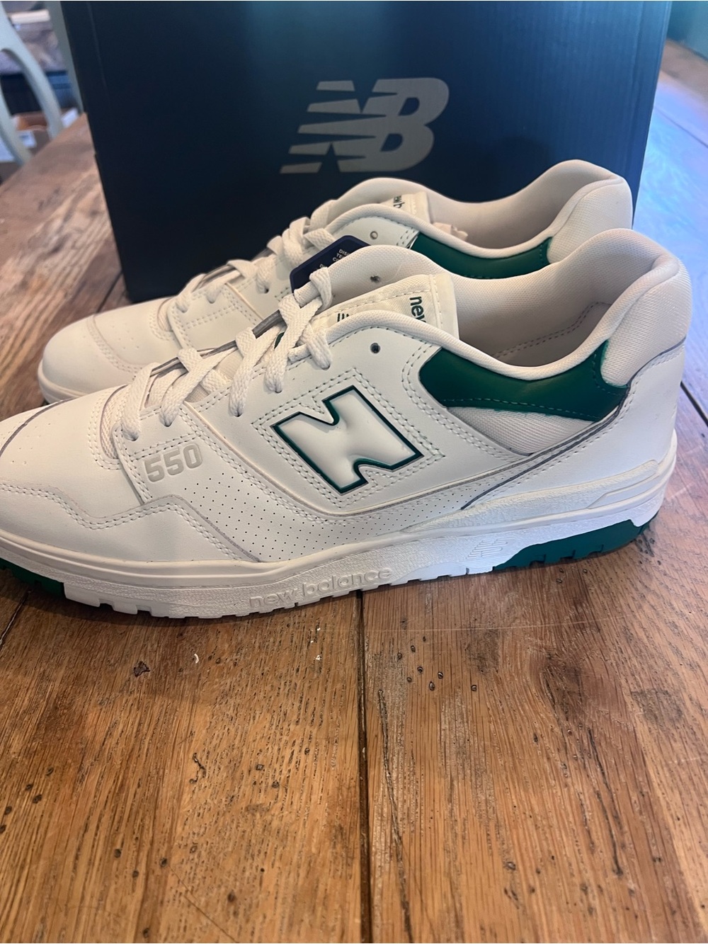 New Balance 550 White Green BB550WT1 Mens Size 12 New With Box Authentic